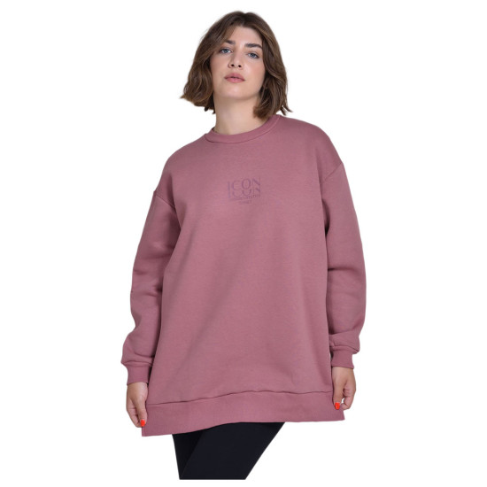 Target Γυναικείο φούτερ Loose Crewneck Side Slits Fleece "Icon"